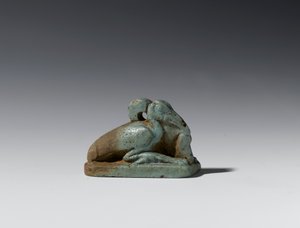 Liten figur av en ibis, sen periode til ptolemaisk periode, 664-30 f.Kr. (fajanse) av Egyptian