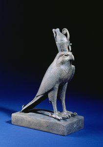 Statuett av Horus i dekke av en falk (bronse)