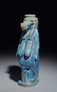 Taueret, flodhestens gudinne, sannsynligvis sen periode, ca. 664-332 f.Kr. (fajanseglasert lertøy)