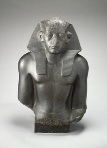 Mannshode og torso av en sittende statue av kong Sesostris III? av Egypt av Egyptian 13th Dynasty