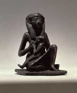 Prinsesse som ammer et barn, muligens fra Edfu, andre mellomperiode (kobber)