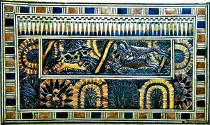 Coffer, fra graven til Tutankhamun, New Kingdom (tre, bronse, elfenben og farget glasur) av Egyptian 18th Dynasty