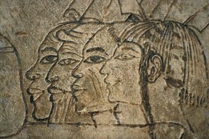 Egypt, Vest-Theben, Sheikh Adn el-Qurna. Ramos grav. Veggtegninger av Egyptian 18th Dynasty