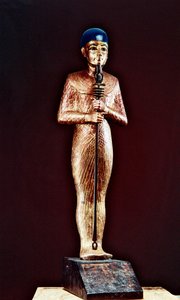 Figur av guden Ptah, fra graven til Tutankhamon, New Kingdom (forgylt og gessoed tre med fajanse)