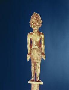 Kongefigur, fra Tutankhamons grav (ca. 1370-1352 f.Kr.) Nytt rike (gull)