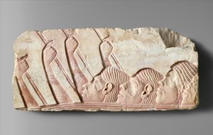 Utlendinger i prosesjon, ca. 1345 f.Kr. (malt kalkstein) av Egyptian 18th Dynasty