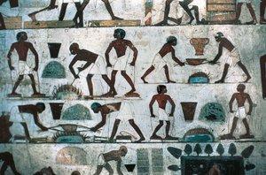 Støperivirksomhet, South Wall of the Tomb of Rekhmire, New Kingdom (veggmaleri) av Egyptian 18th Dynasty