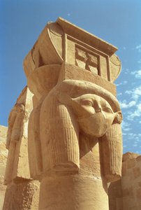 Hathor-hodesøyle, fra Hathor-kapellet, Hatshepsut-tempelet, New Kingdom, ca. 1552-1296 f.Kr.