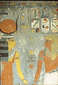 Horemheb og Hathor, fra Horemhebs grav (ca. 1323-1295 f.Kr.) New Kingdom (veggmaleri)