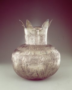 Granateplevase, fra Tomb of Tutankhamun, New Kingdom (sølv eller electrum) av Egyptian 18th Dynasty