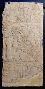Klagescene under en begravelse, fra Sakkara, New Kingdom, ca. 1330 f.Kr. (kalkstein) av Egyptian 18th Dynasty