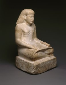 Skriverstatue av Amunhotep, sønn av Nebiry, ca. 1426-1400 f.Kr. (kalkstein) (se 200925)