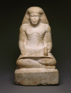 Skriverstatue av Amunhotep, sønn av Nebiry, ca. 1426-1400 f.Kr. (kalkstein) (se 200932) av Egyptian 18th Dynasty
