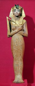 Shabti-figur av kongen fra Tutankhamons grav (ca. 1370-1352 f.Kr.) New Kingdom (malt tre)