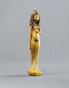 Statuett av en naken jente, New Kingdom, ca. 1390-1353 f.Kr. (malt elfenben)