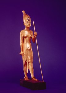 Statuett av kongen, fra Tutankhamons grav (ca. 1370-1352 f.Kr.) New Kingdom (forgylt tre)