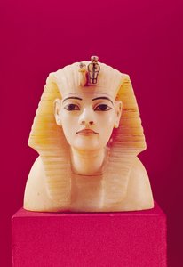 Stopper fra en av urnene, fra graven til Tutankhamon (ca. 1370-1352 f.Kr.) New Kingdom (alabaster) av Egyptian 18th Dynasty