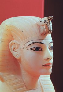 Stopper fra en av urnene, fra graven til Tutankhamon (ca. 1370-52 f.Kr.) New Kingdom (alabaster)
