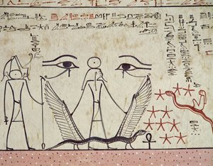 De to mystiske øynene, fra Tomb of Tuthmosis III (ca. 1504-1450 f.Kr.) New Kingdom (veggmaleri)
