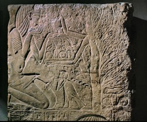 Tregudinnen tilbyr mat og drikke (lettelse) av Egyptian 18th Dynasty
