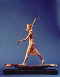 Tutankhamun (C.1370-1352 BC) Harpuneren, fra Tutankhamons grav, New Kingdom (forgylt tre) (se også 3977 og 120779)