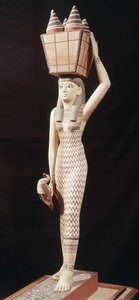Kvinne som bærer ofringer, New Kingdom (malt tre)