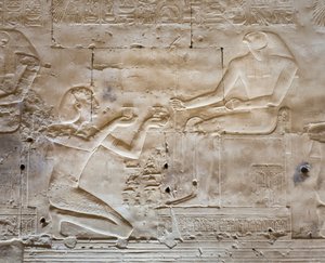Basrelieff, tempelet til Seti I, Abydos, Egypt av Egyptian 19th Dynasty