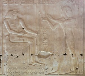 Basrelieff, tempelet til Seti I, Abydos, Egypt av Egyptian 19th Dynasty