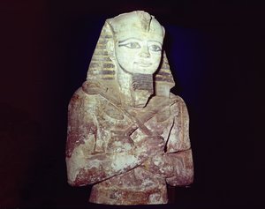 Colossus of Ramesses II (1279-1213 f.Kr.) detalj fra en Osiride-søyle, fra tempelet til Gerf Hussein, Nubia, New Kingdom (sandstein) av Egyptian 19th Dynasty