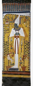 Egypt, Theben, Luxor, Queens Valley, Tomb of Nefertari, veggmaleri av Osiris i gravkammer fra 19. dynasti av Egyptian 19th Dynasty