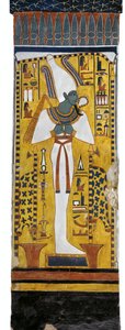 Egypt, Theben, Luxor, Queens Valley, Tomb of Nefertari, veggmaleri av Osiris i gravkammer fra 19. dynasti av Egyptian 19th Dynasty
