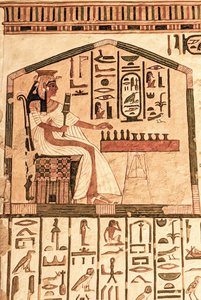 Nefertari spiller senet (veggmaleri) av Egyptian 19th Dynasty