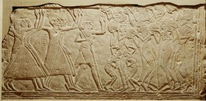 Relieff som viser en begravelseskortesje, fra Saqqara (kalkstein)