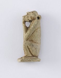 Sittende ape, New Kingdom, ca. 1292-1190 f.Kr. (leire)