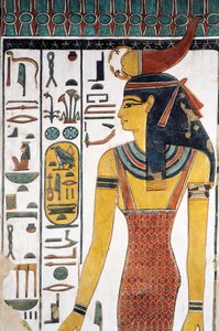 Gudinnen Selkis, freskomaleri, inngang til vestibylen, Nefertaris grav (QV66), Queens Valley, Theben (Unescos verdensarvliste av Egyptian 19th Dynasty