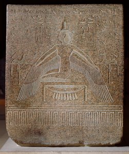Isis Pterophor, fra sarkofagen til Ramesses III (ca. 11854-1153 f.Kr.) fra graven hans i Kongenes dal, New Kingdom (rosa granitt)