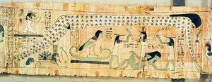 Begravelsespapyrus av Djedkhonsouefankh som viser Geb og Nut, tredje mellomperiode (papyrus)
