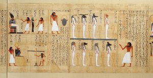Mytologisk papyrus av Imenemsaouf, tredje mellomperiode, ca. 1000 f.Kr. (malt papyrus) (detalj)