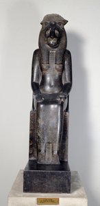 Egyptisk antikvitet: løvinneguden Sekhmet med patronen til kong Sheshonq I. Statue av svart granitt. 950-929 f.Kr. Torino, egyptisk museum