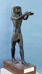 Statue of the God Horus Making a Drink Offering, Third Intermediate Perios, c.750 BC (bronze)