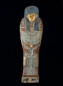 Kiste av Pedi-Osiris, ptolemaisk periode (305-30 f.Kr.) (polykrom og forgylt tre)