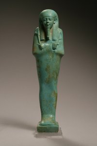 Ushabti-figur for Hekaemsaf, flåtens admiral, Amasis regjeringstid, 570-526 f.Kr. (fajanse) (se 270355 for omvendt)