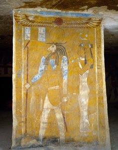 Veggmalerier fra Tomb of Pa Nentwy, Bahariya Oasis, Giza, Egypt. Egyptisk sivilisasjon, 26. dynasti, 663-525 f.Kr. av Egyptian 26th Dynasty