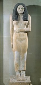 Statue av Nesa, Old Kingdom (malt kalkstein)