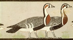 Meidum gjess, fra graven til Nefermaat og Atet, Old Kingdom, ca. 2620 f.Kr. (malt stukkatur)