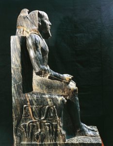 Statue av farao Khafre, Dynasty IV, Egypt (bilde)