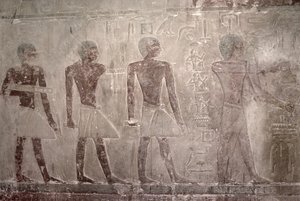 Håndverkere fra sørveggen til Mastaba Chapel of Ti, Old Kingdom (veggmaleri)