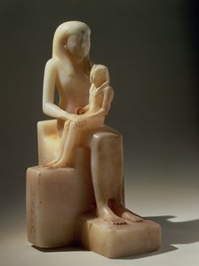 Pepy II og hans mor dronning Meryreankhnes, muligens fra Saqqara, Old Kingdom (kalsitt)