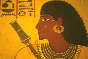 Det gamle Egypt, veggmaleri/veggmaleri/freskomaleri, Sennufers grav, Theben/Luxor, Sennufer som holder septer, ordfører i Theben, tilsynsmann under Amenophis II av Egyptian Egyptian