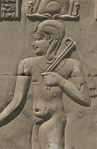 Egypt, Libyas ørken, Al-Dakhilah (Dakhla) Oasis, Dayr al-Haggar, lettelse i egyptisk tempel av Egyptian Egyptian